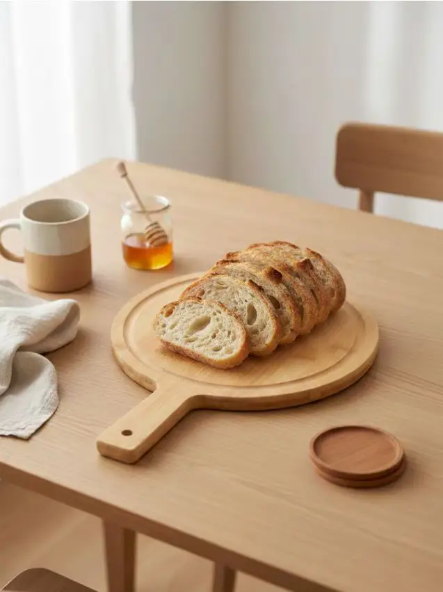 Vassoio da portata in bambù con manico - marrone