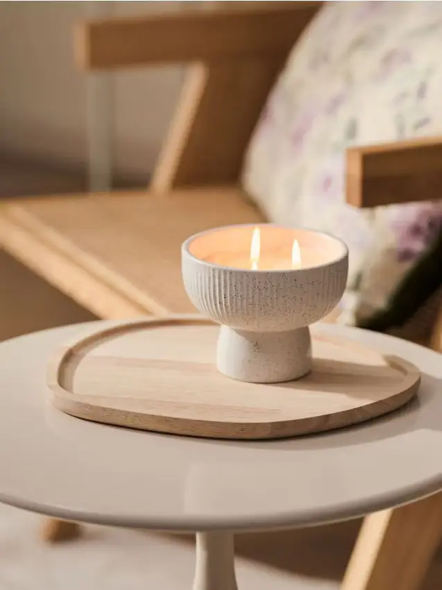 Vassoio decorativo in legno - beige