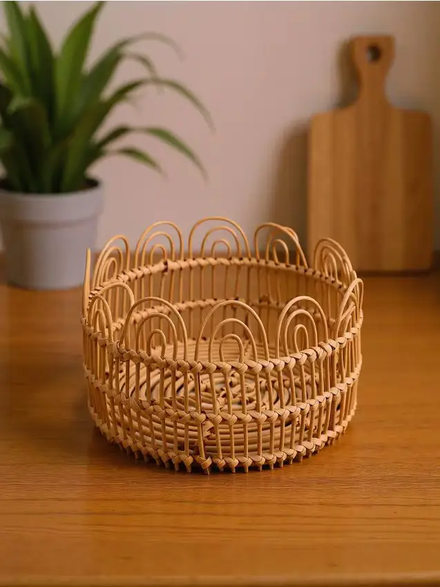 Vassoio decorativo intrecciato - beige