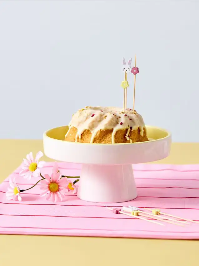 Vassoio decorativo su piedistallo - panna