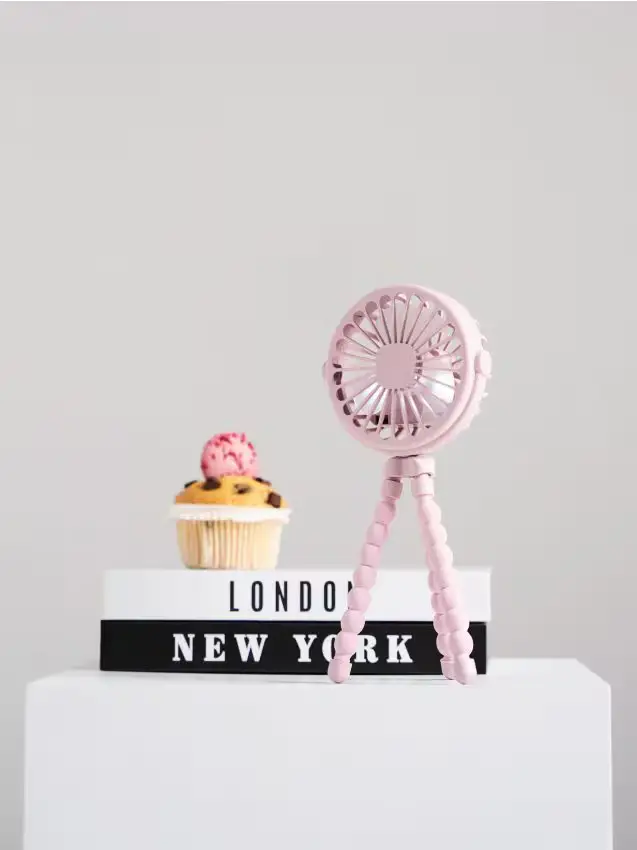 Ventilatore da tavolo con supporto flessibile - rosa