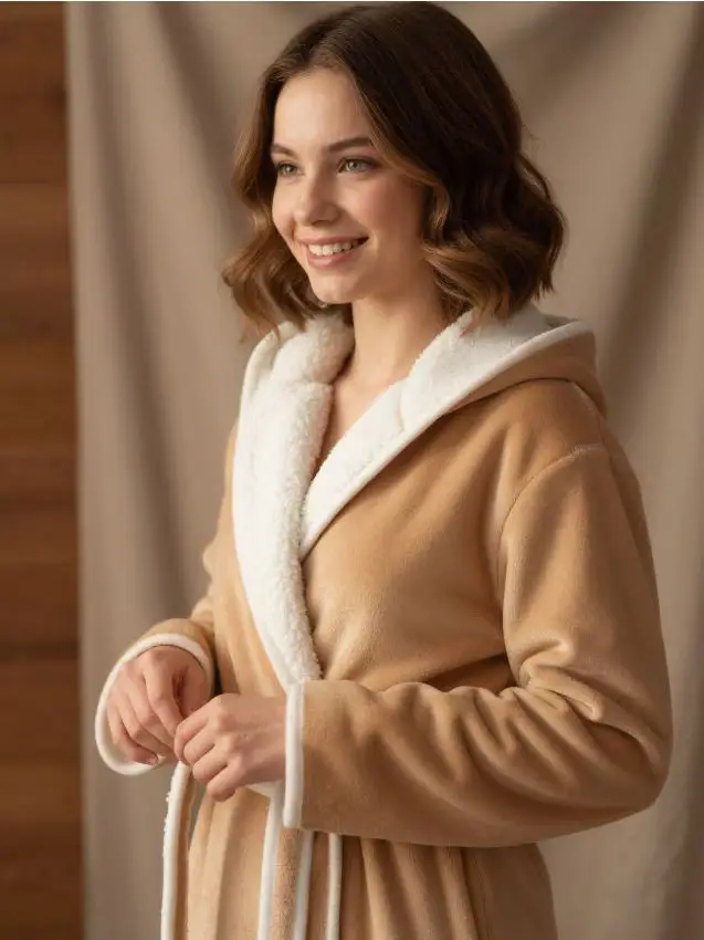 Vestaglia con cappuccio - beige