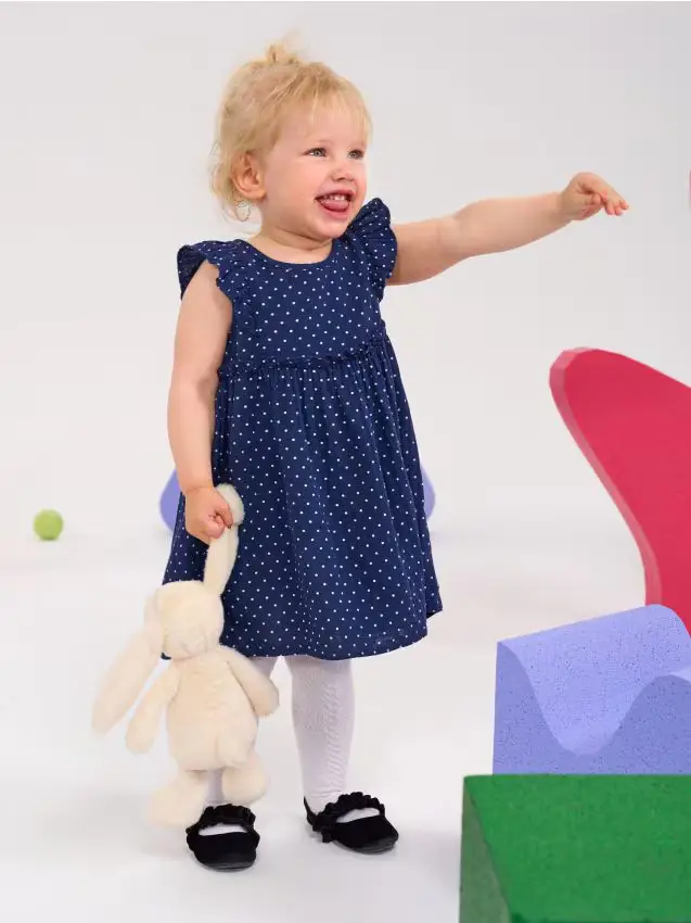 Vestito a pois - blu scuro