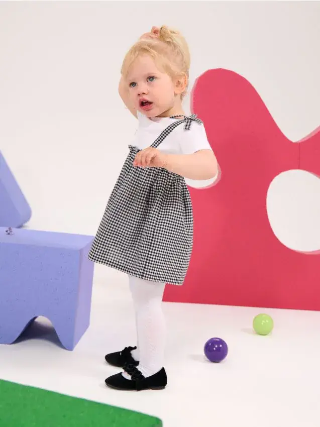 Vestito a quadri - bianco