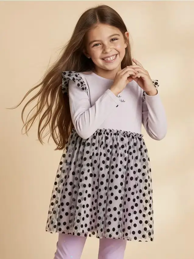 Vestito con fondo in tulle - lavanda