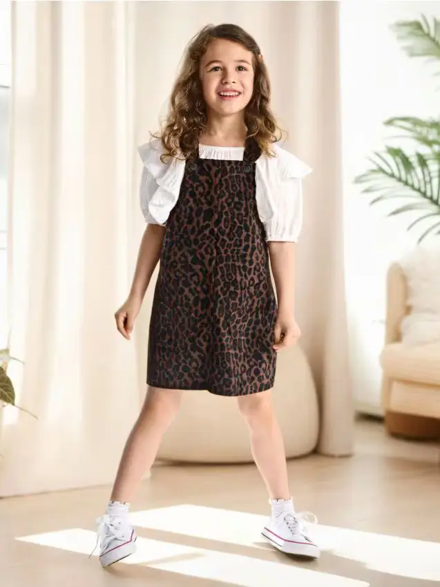 Vestito con stampa leopardata - color caffè Color caffè