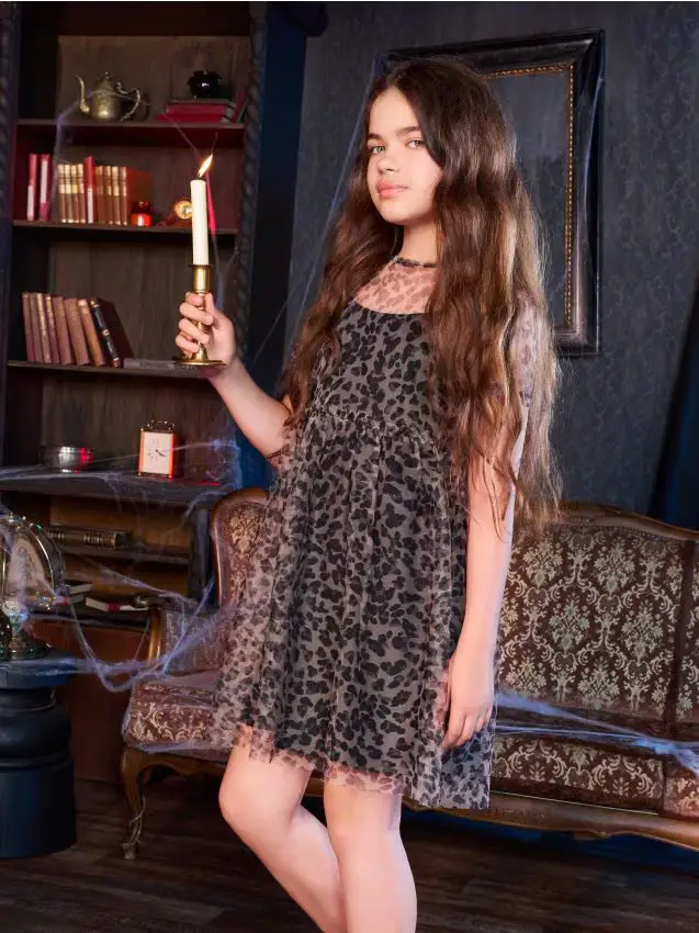 Vestito con stampa leopardata - multicolor