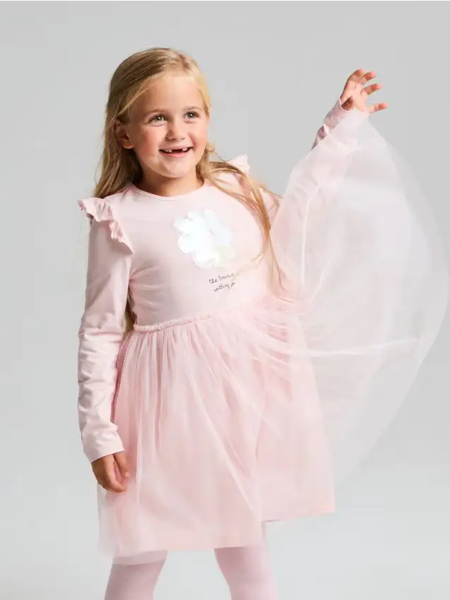 Vestito con tulle - rosa cipria