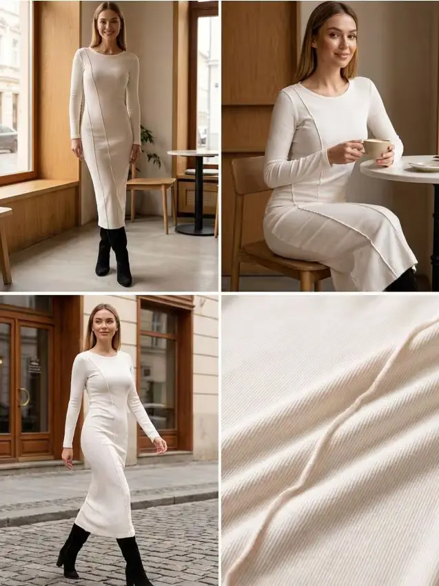 Vestito di felpa - panna