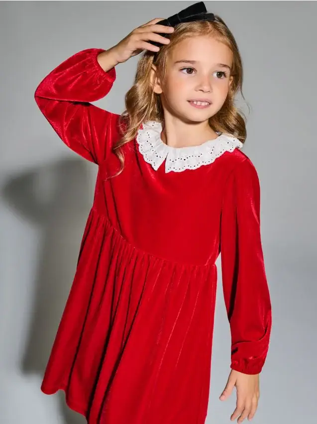 Vestito in velour - rosso