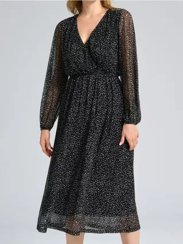 Vestito midi con stampa - multicolor