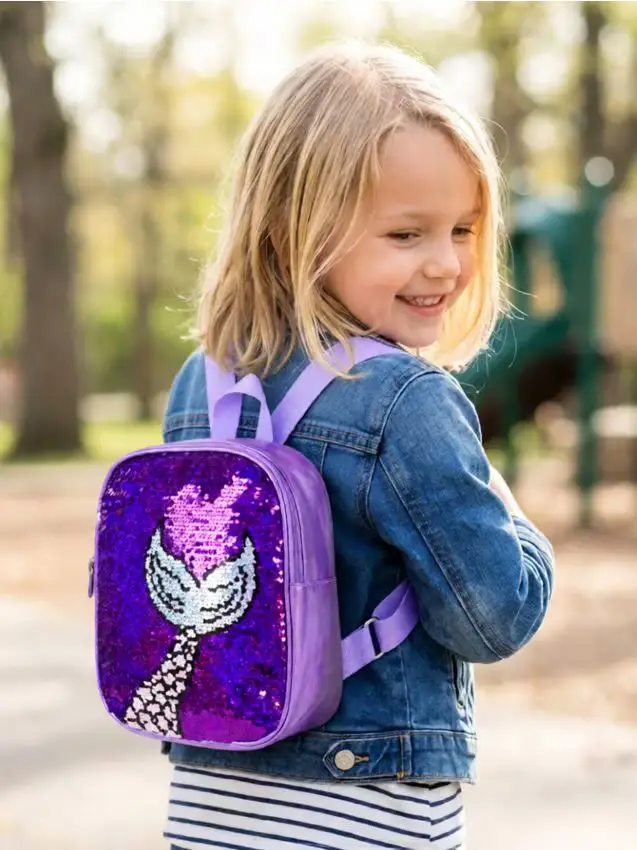 Zaino con motivo a coda di sirena in paillettes - orchidea