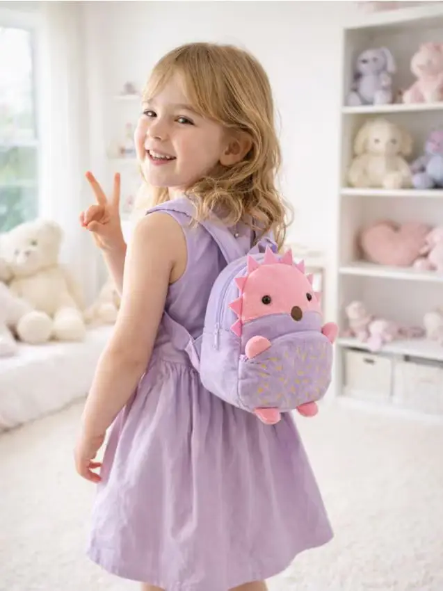 Zaino con motivo riccio - orchidea