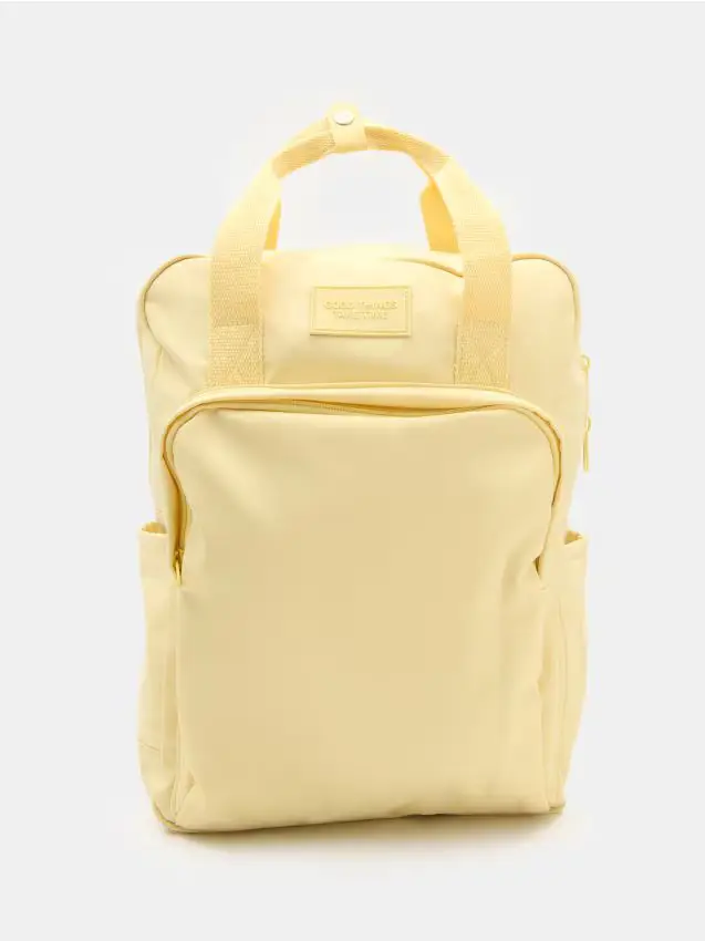 Zaino da viaggio in nylon con tasca per laptop - panna