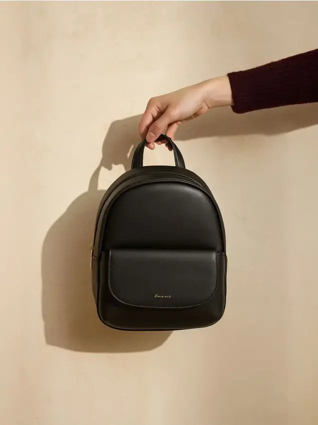 Zaino elegante in ecopelle - nero