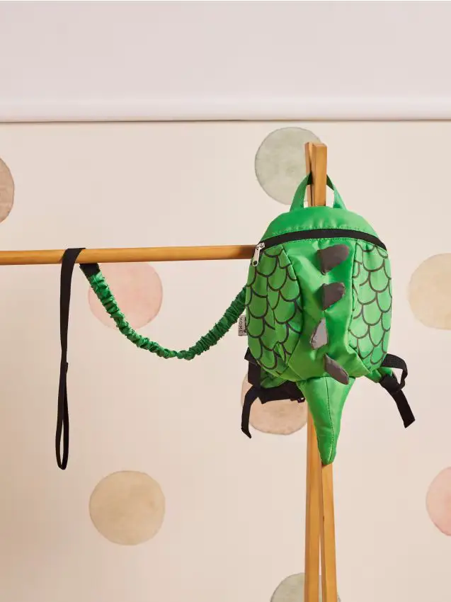 Zaino per bambini con imbracatura e guinzaglio di sicurezza - verde fresco