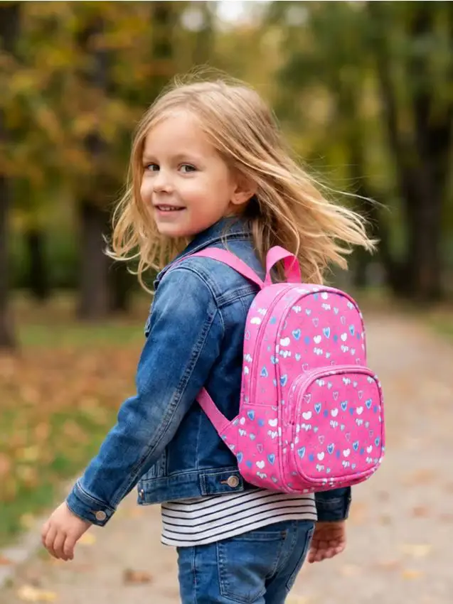 Zaino per bambini con motivo a cuori - rosa
