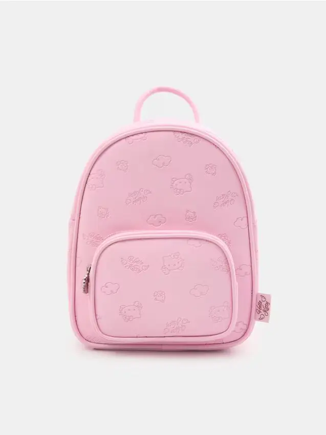 Zaino piccolo con motivo in rilievo Hello Kitty - rosa