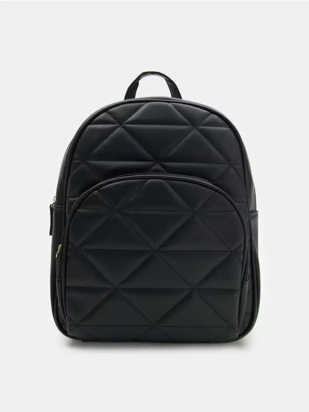 Zaino trapuntato in ecopelle - nero