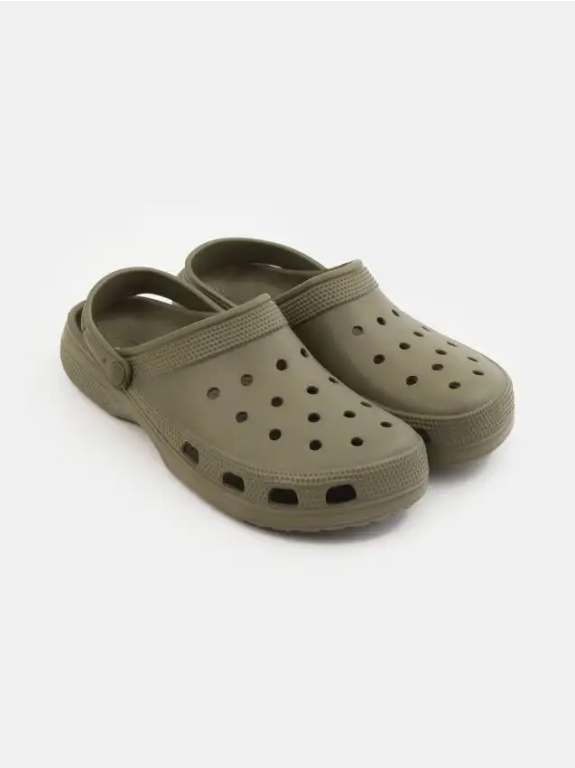 Zoccoli in schiuma con cinturino sul tallone - caffè Caffè