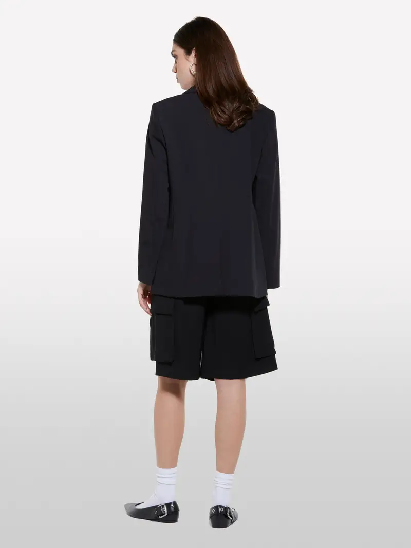 Bermuda Neri Con Tasconi, Donna, Nero miniatura 3