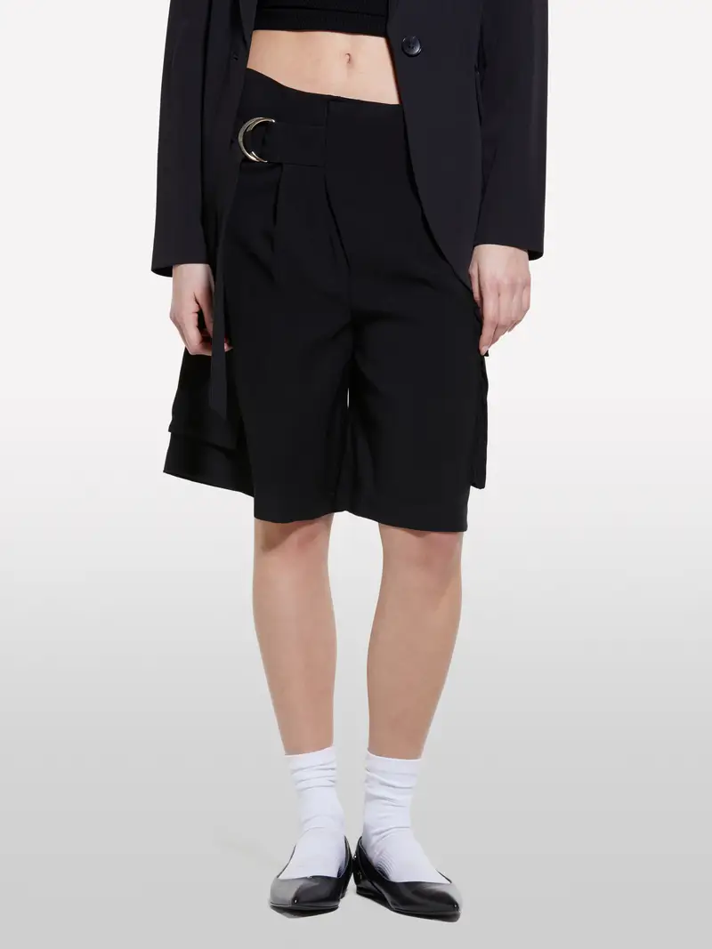 Bermuda Neri Con Tasconi, Donna, Nero miniatura 4