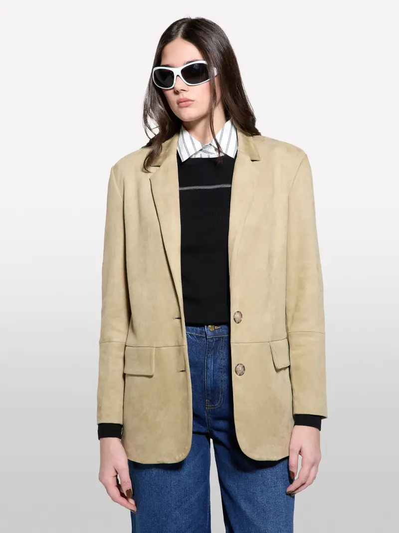 Blazer Comfort Fit, Donna, Beige miniatura 4