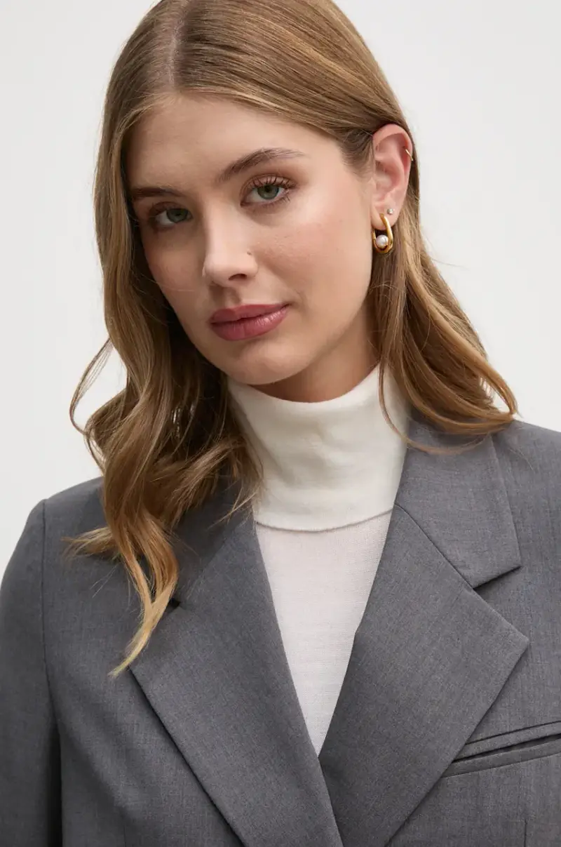 blazer con aggiunta di lana colore grigio 2JYQLW02N miniatura 4