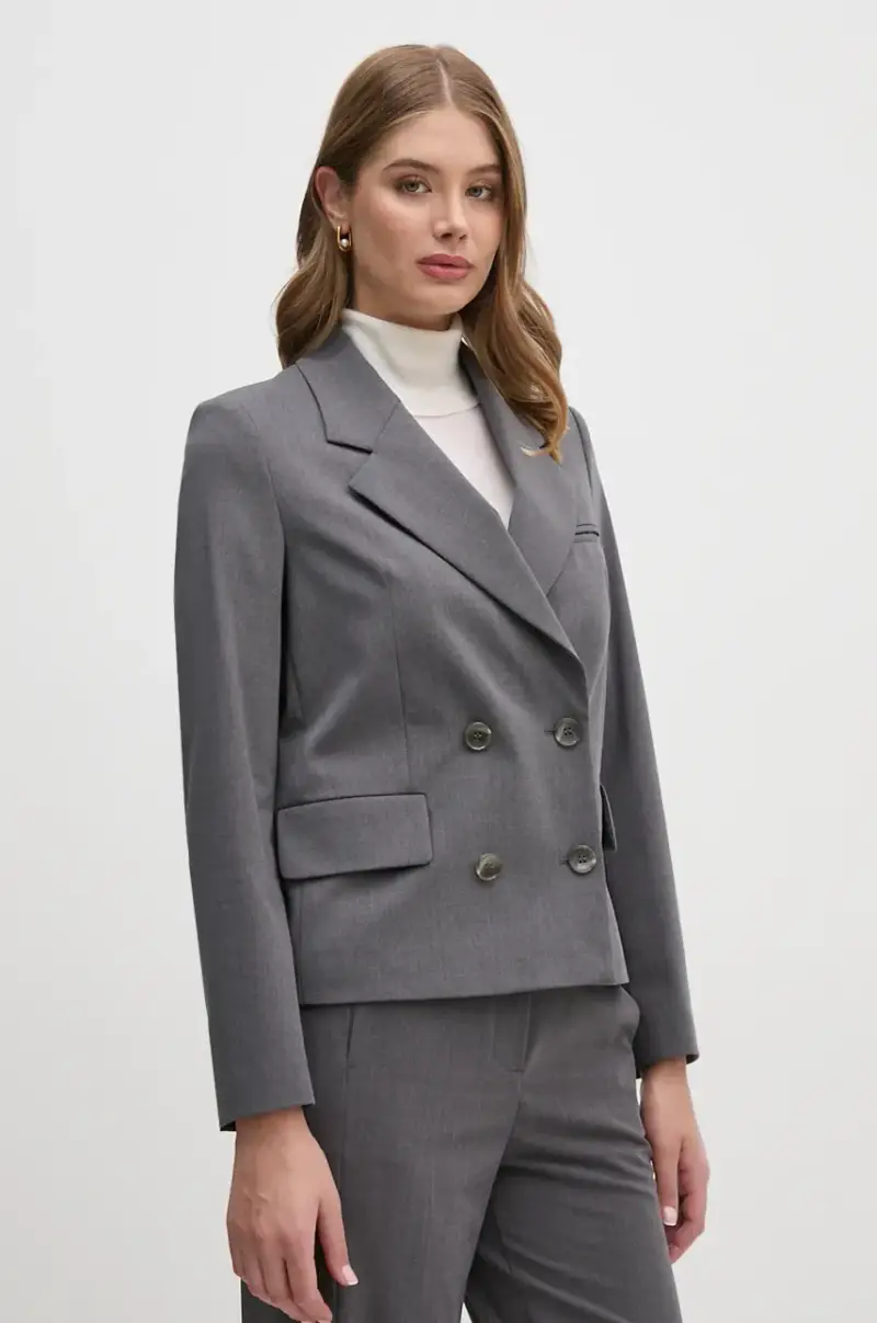 blazer con aggiunta di lana colore grigio 2JYQLW02N
