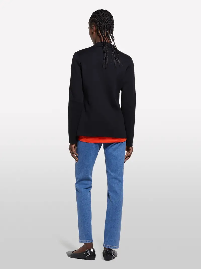 Blazer In Maglia Nero, Donna, Nero miniatura 3