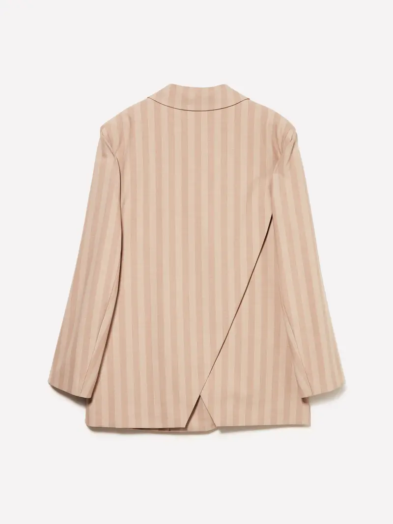 Blazer Over Fit Con Incrocio, Donna, Beige miniatura 2