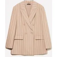 Blazer Over Fit Con Incrocio, Donna, Beige miniatura 4