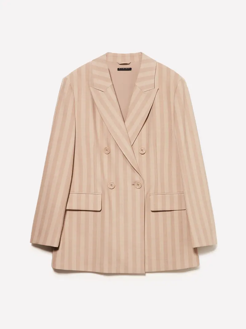 Blazer Over Fit Con Incrocio, Donna, Beige