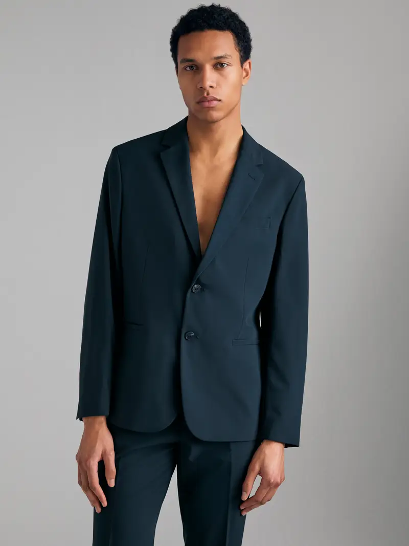 Blazer Slim Comfort Fit, Uomo, Blu Scuro miniatura 3