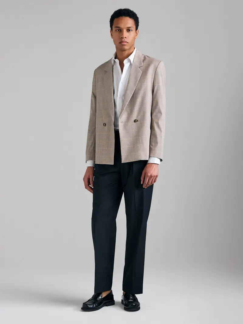 Blazer Tailoring Doppiopetto, Uomo, Beige