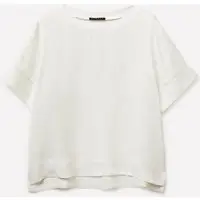 Blusa In Satin, Donna, Bianco Panna miniatura 4