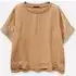 Blusa In Satin, Donna, Cammello miniatura 5