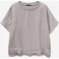 Blusa In Satin, Donna, Grigio Chiaro miniatura 4