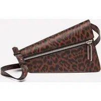 Borsa Asimmetrica Animalier, Donna, Marrone Scuro miniatura 5