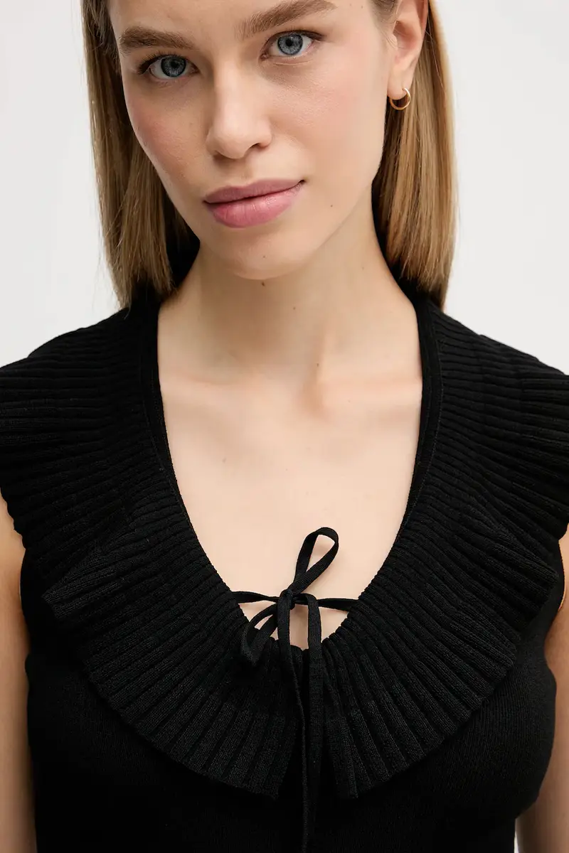 Sisley Camicetta nera con taglio aderente miniatura 4