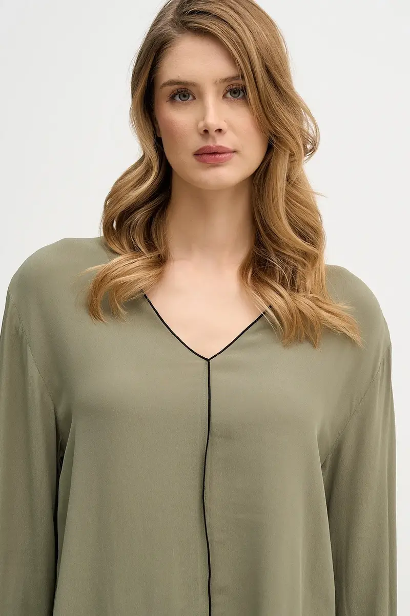 Sisley Camicetta verde in tessuto leggero per donna miniatura 4