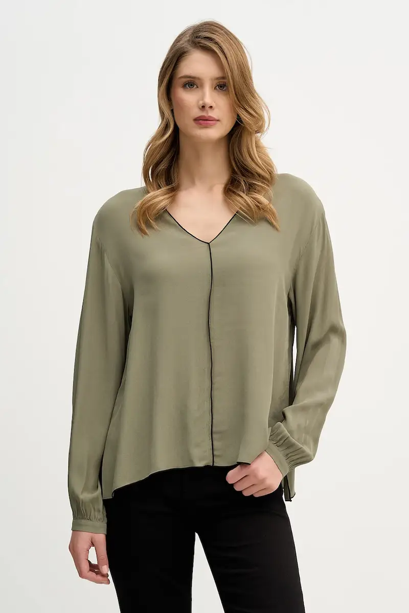 Sisley Camicetta verde in tessuto leggero per donna