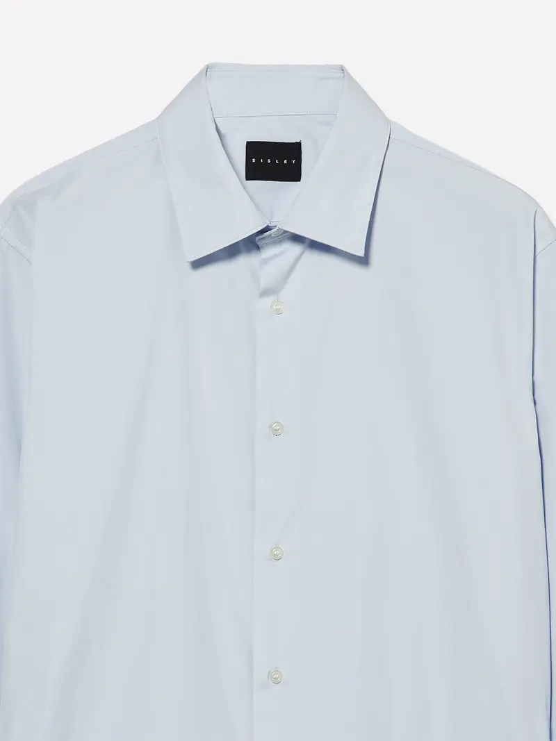 Camicia 100% Cotone, Uomo, Blu Chiaro miniatura 3