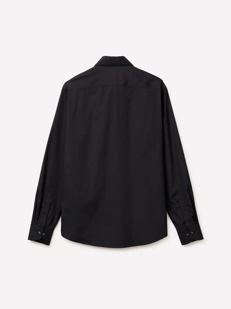 Camicia 100% Cotone, Uomo, Nero miniatura 2