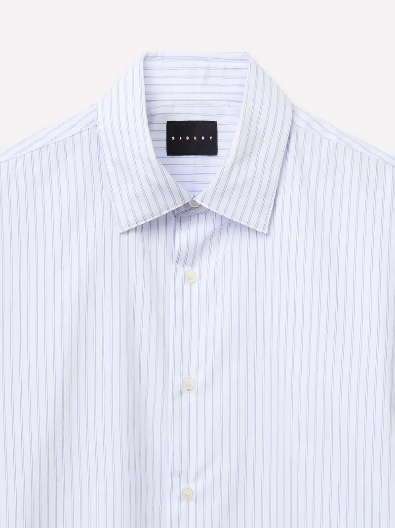 Camicia A Righe, Uomo, Blu Chiaro miniatura 3