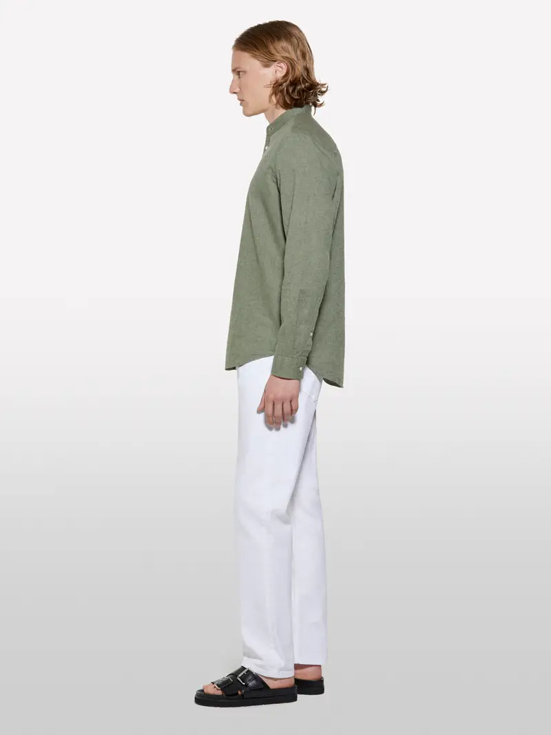 Camicia Alla Coreana Verde, Uomo, Verde miniatura 2