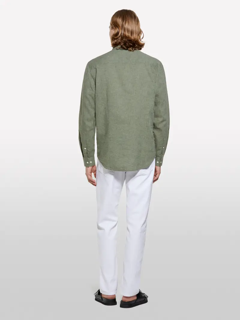 Camicia Alla Coreana Verde, Uomo, Verde miniatura 3