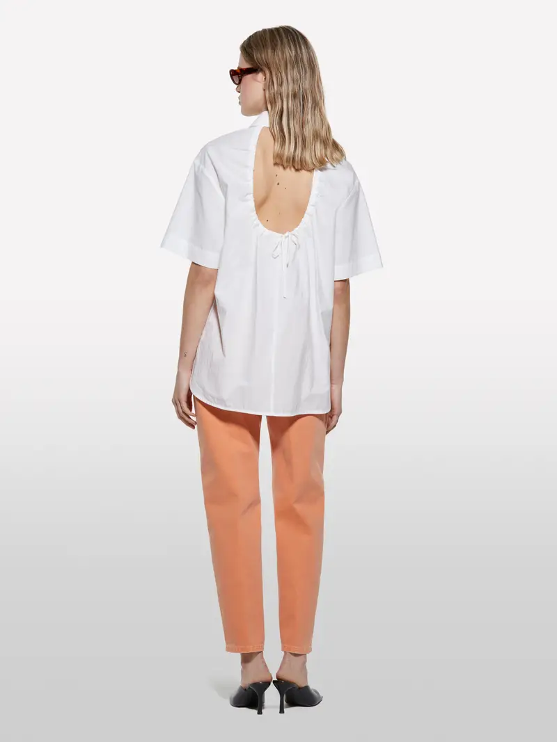 Camicia Bianca Con Oblò, Donna, Bianco miniatura 3