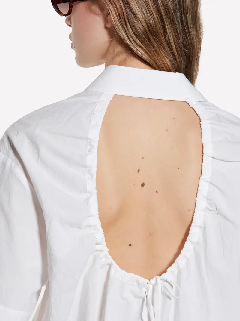 Camicia Bianca Con Oblò, Donna, Bianco miniatura 5