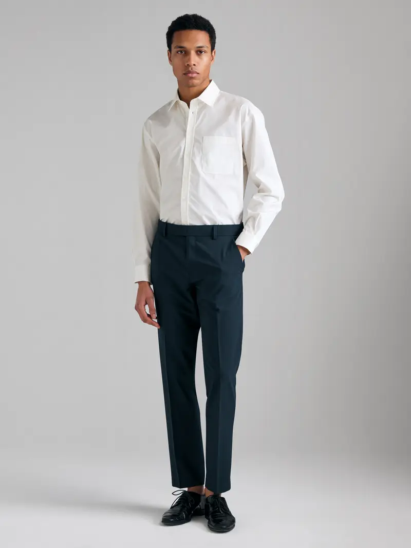 Camicia Con Tasca, Uomo, Bianco Panna